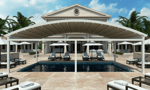 Outdoor sunshade retractable pergola 2